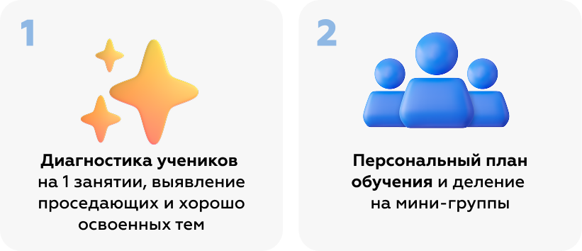 Небольшие группы, индивидуальный подход